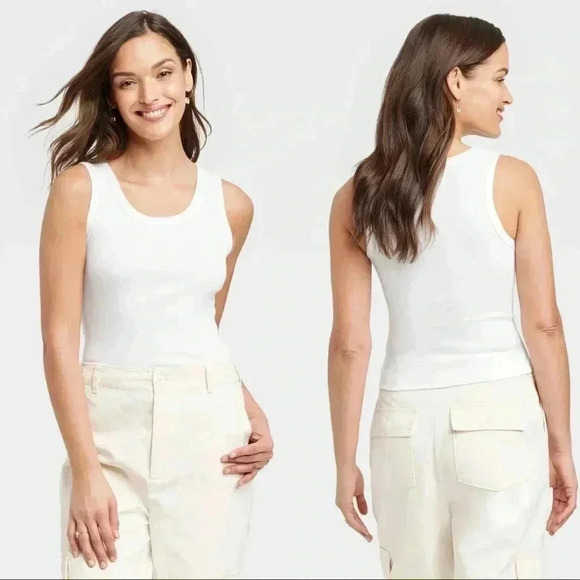 Universal Thread - Womens Slim Fit Ribbed Shrunken Tank Various Sizes - Picture 1 of 9